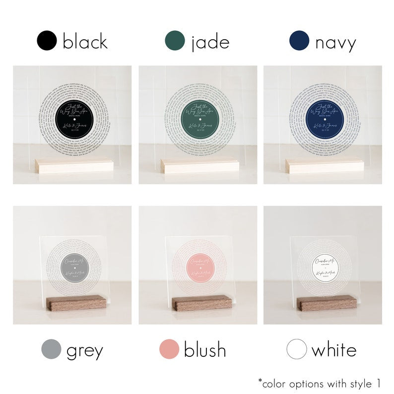 Personalized Vinyl Record Song with Lyrics on Acrylic with Wood Stand, Couple Gift, Gift for Her Personalized