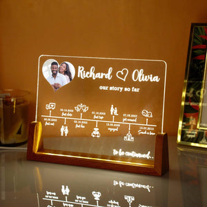 Love Story Timeline Decor Light Up, Customizable Anniversary Gift For Wife, Your Custom Love Story, Couple Gift, Christmas Gift