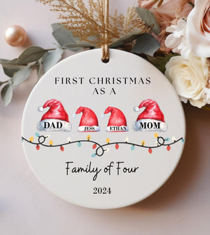 Christmas Ornaments Family of 4, Family of 4 Christmas Ornament 2024, First Christmas As a Family of Four Ornament