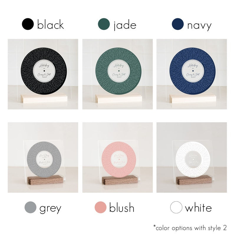 Personalized Vinyl Record Song with Lyrics on Acrylic with Wood Stand, Couple Gift, Gift for Her Personalized