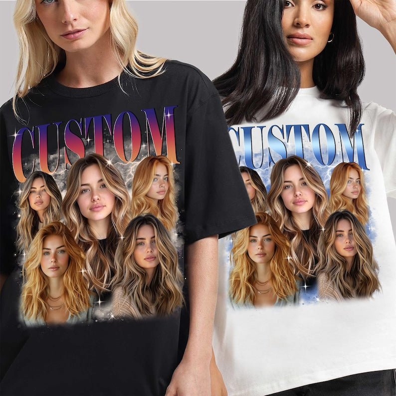 Custom Girlfriend Bootleg Shirt, Custom Bootleg Graphic Tee, Custom Girlfriend Face Tee, Graduation Gift, Personalized Birthday Bootleg Gift