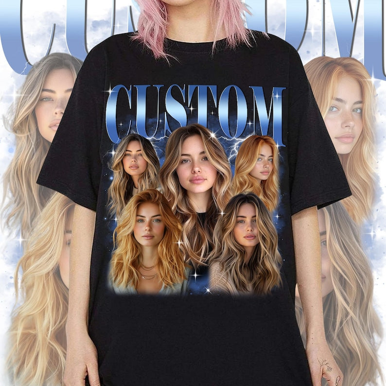 Custom Girlfriend Bootleg Shirt, Custom Bootleg Graphic Tee, Custom Girlfriend Face Tee, Graduation Gift, Personalized Birthday Bootleg Gift