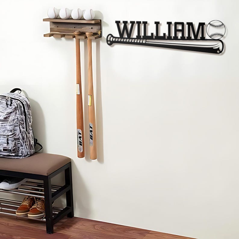 Custom Baseball Sign, Baseball Player Gift, Baseball Metal Wall, Gift For Kid, Custom Kid Name, Game Room Decor, Wall Hanger