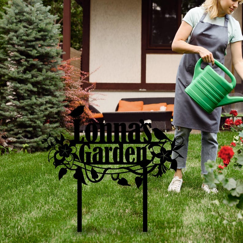 Custom Metal Garden Stake, Garden Marker, Every Garden Metal Stake, Personalized Gift, Gardener Name Sign, Mom Garden Sign, Outdoor Yard Art