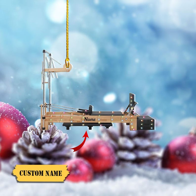 Pilates equipment Xmas Personalized Gift, Pilates equipment Christmas Ornament, Custom Shape Flat Acrylic Ornament, Gift For Pilates Lover