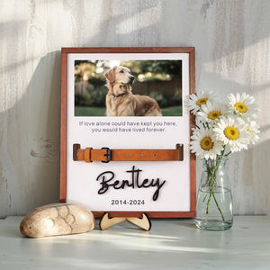 Memorial Pet Collar Sign, Dog Memorial Wood Frame With Collar Holder, Custom Dog Memorial Gifts, Pet Loss Gifts