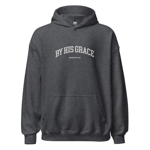 By His Grace | embroidered Christian hoodie vintage, Christian Men Gift, faith streetwear, aesthetic Christian gym apparel