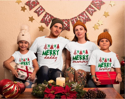 Christmas Family Shirt: Matching Family Christmas Shirts, Family Matching Outfits, Family Christmas Shirt, Merry Mama Merry Mini Merry Daddy