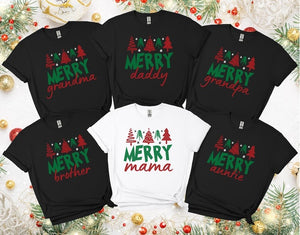 Christmas Family Shirt: Matching Family Christmas Shirts, Family Matching Outfits, Family Christmas Shirt, Merry Mama Merry Mini Merry Daddy