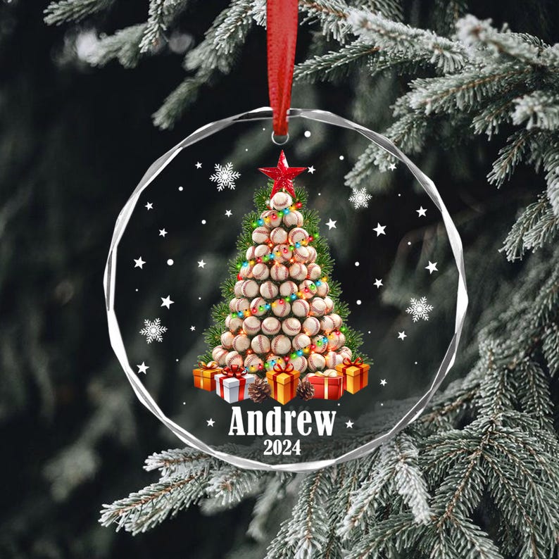 Baseball Christmas Ornament, Baseball Ornament, 2024 Ornament, 2024 Baseball Ornament, Personalized Baseball Ornament, Baseball Mom Gift