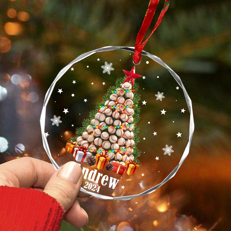 Baseball Christmas Ornament, Baseball Ornament, 2024 Ornament, 2024 Baseball Ornament, Personalized Baseball Ornament, Baseball Mom Gift