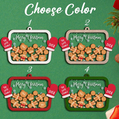 Personalized Family Member Shaker Ornament,Gingerbread With Hat Family Christmas Ornament,Family Ornament,4D Cookie Ornament,Christmas Gift