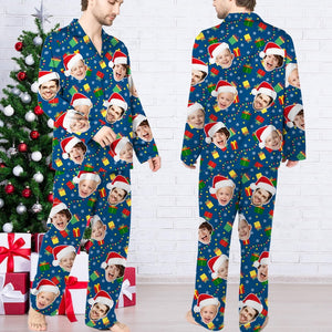 Custom Family Christmas Pajamas: Personalized Santa Hat Face PJs Set, Pajama Party