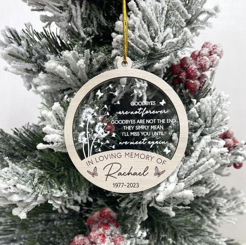 Personalized Memorial Christmas Ornament, In Loving Memory Christmas Ornament, Loss of Loved Mom Dad Remembrance Gifts, Sympathy Gift