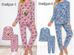 Custom Dog Photo Pajamas,Personalized Face Pajama Sets,Pet Pajamas Women Men Party Gift for Family Christmas,Kid pajamas sets,Pajama Party