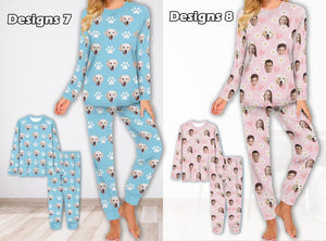 Custom Dog Photo Pajamas,Personalized Face Pajama Sets,Pet Pajamas Women Men Party Gift for Family Christmas,Kid pajamas sets,Pajama Party