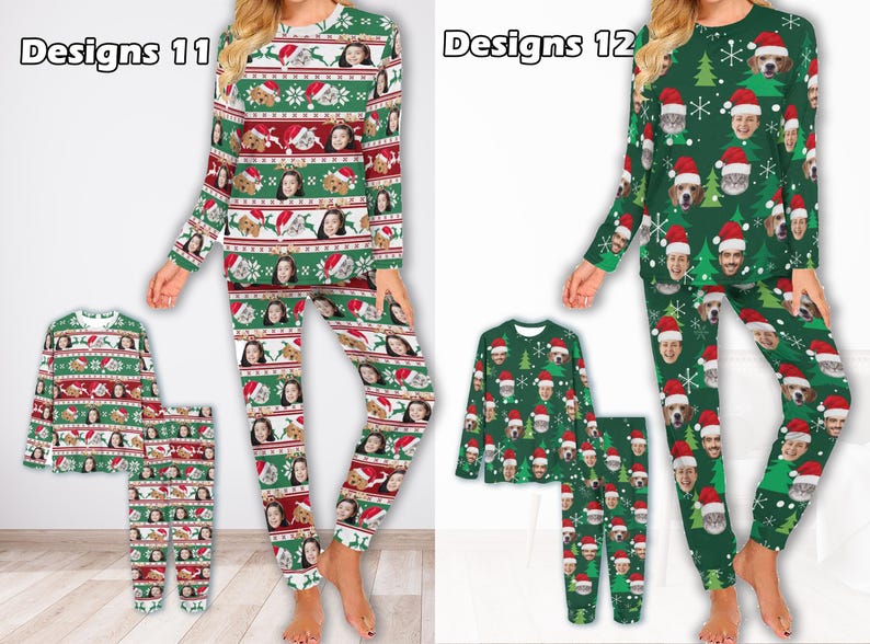 Custom Dog Photo Pajamas,Personalized Face Pajama Sets,Pet Pajamas Women Men Party Gift for Family Christmas,Kid pajamas sets,Pajama Party