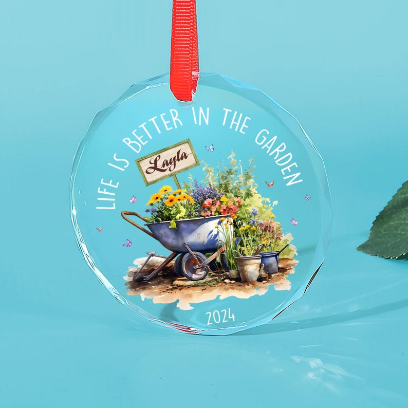Custom Gardening Ornament, Personalized Gardening Gift, Gardening Gifts for Women, Gift For Gardener, Horticulture Christmas Ornament