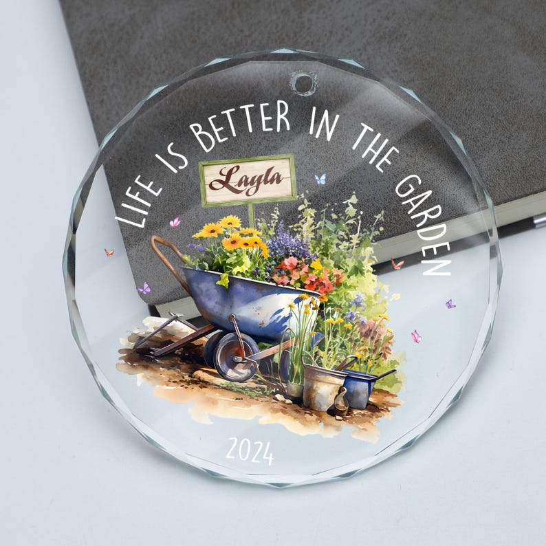 Custom Gardening Ornament, Personalized Gardening Gift, Gardening Gifts for Women, Gift For Gardener, Horticulture Christmas Ornament
