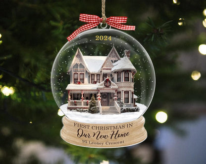 New Home Ornament 2025, Custom Photo Ornament, Personalized New House Ornament, Housewarming Gift, Real Estate Gift, Custom Address Keepsake