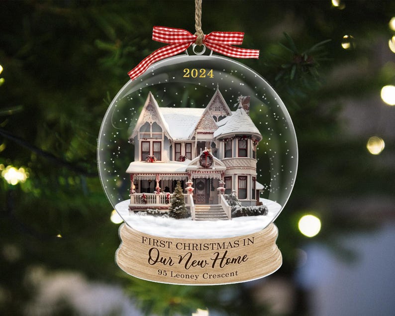 New Home Ornament 2025, Custom Photo Ornament, Personalized New House Ornament, Housewarming Gift, Real Estate Gift, Custom Address Keepsake