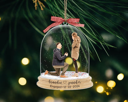 Engagement Ornament 2024, Proposal Photo Ornament, Custom Engaged Ornament, Engagement Gifts Personalized, Engagement Keepsake