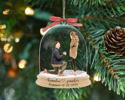 Engagement Ornament 2024, Proposal Photo Ornament, Custom Engaged Ornament, Engagement Gifts Personalized, Engagement Keepsake