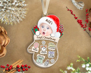 Baby First Christmas Ornament, Personalized Baby Photo Ornament, Baby's 1st Christmas Ornaments 2024, 4d Shake Baby Ornament, New Baby Gift