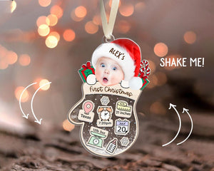 Baby First Christmas Ornament, Personalized Baby Photo Ornament, Baby's 1st Christmas Ornaments 2024, 4d Shake Baby Ornament, New Baby Gift