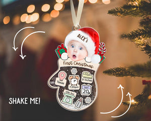 Baby First Christmas Ornament, Personalized Baby Photo Ornament, Baby's 1st Christmas Ornaments 2024, 4d Shake Baby Ornament, New Baby Gift