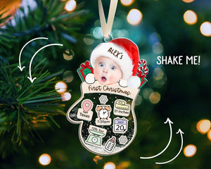 Baby First Christmas Ornament, Personalized Baby Photo Ornament, Baby's 1st Christmas Ornaments 2024, 4d Shake Baby Ornament, New Baby Gift