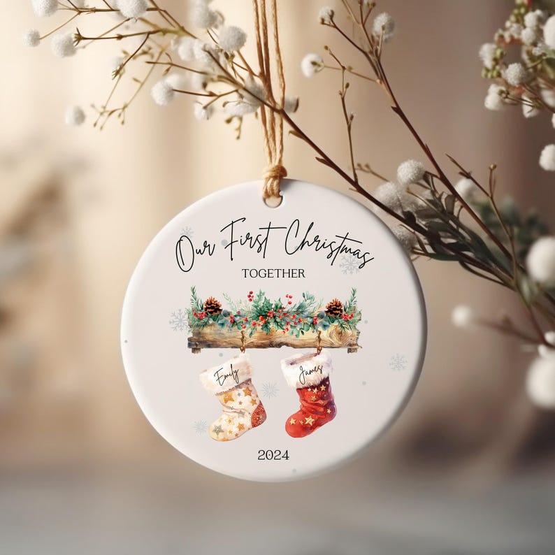 Personalised First Christmas Together Ornament For New Couple, 1st Christmas Together Bauble, Couple Xmas Bauble, Gifts For New Couple