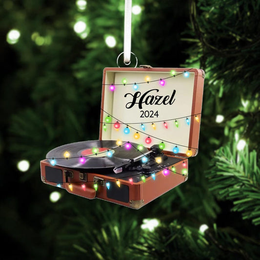 Vinyl Record Ornament, Christmas Decor, Retro Gift, Music Lover Gift, Handmade Ornament, Vinyl Decor,Unique Holiday Gift,Record Player Decor