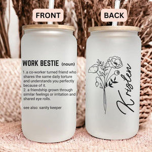 Work Bestie Ice Coffee Cup, Work Bestie Gift, Emotional Support Coworker Gift, Work Bestie Tumbler, Coworker To Friend Gift