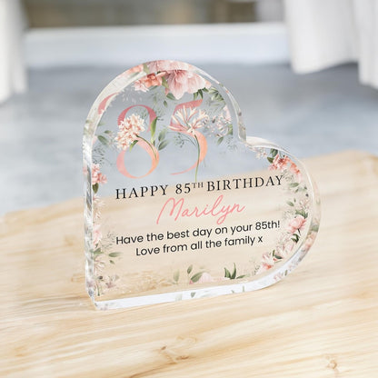 Personalised Happy 85th Birthday Gift Plaque, Birthday Gift For Nan Grandma Mum, 85th Birthday Gifts, Floral 85th Gift, Gifts for Her