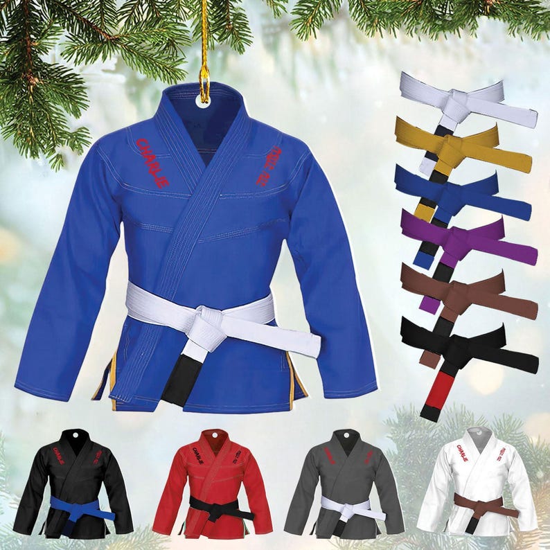 Custom Jiu Jitsu Uniform Ornament,Personalized BJJ Ornament,Custom Belt Jiu Jitsu Ornament, Uniform Color Ornament, Christmas Tree Decor
