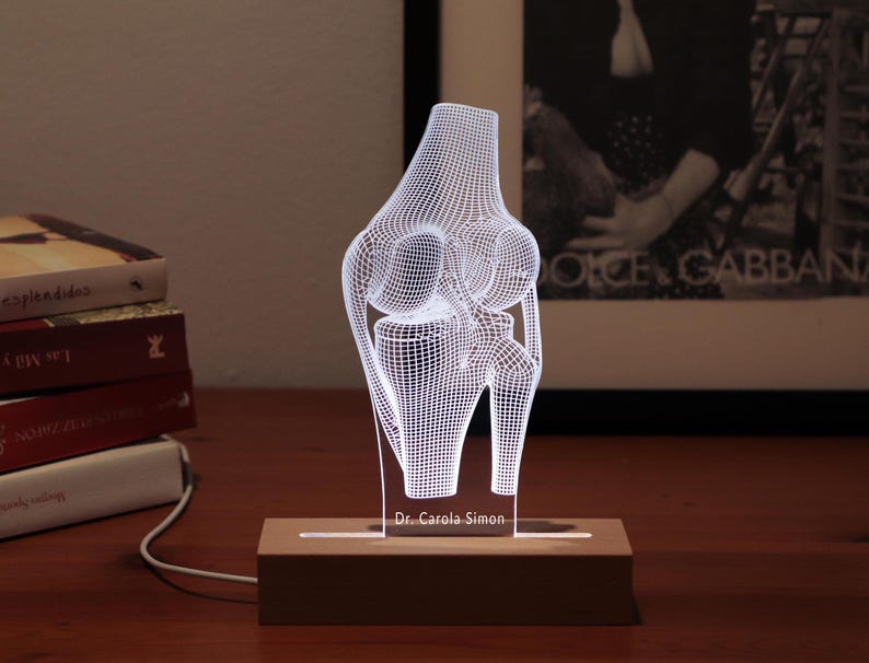 Knee Joint LED Lamp Orthopedic Surgeon Gift, Anatomy Decor
