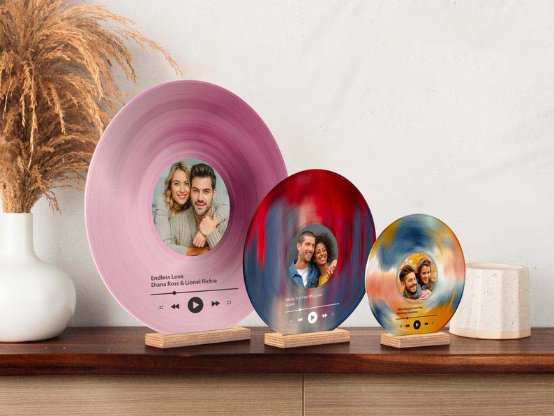 Custom Vinyl Record with Photo, Christmas Gifts for Him,Wedding Couple Gifts, Birthday Gift, Anniversary Gift, Best Friend Gift, Song Plaque