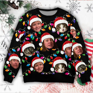 Personalized Face Christmas Ugly Sweater, Family Photo Ugly Sweater, Ugly Christmas Pattern, Thanksgiving Gifts, Christmas Gift, Custom Face