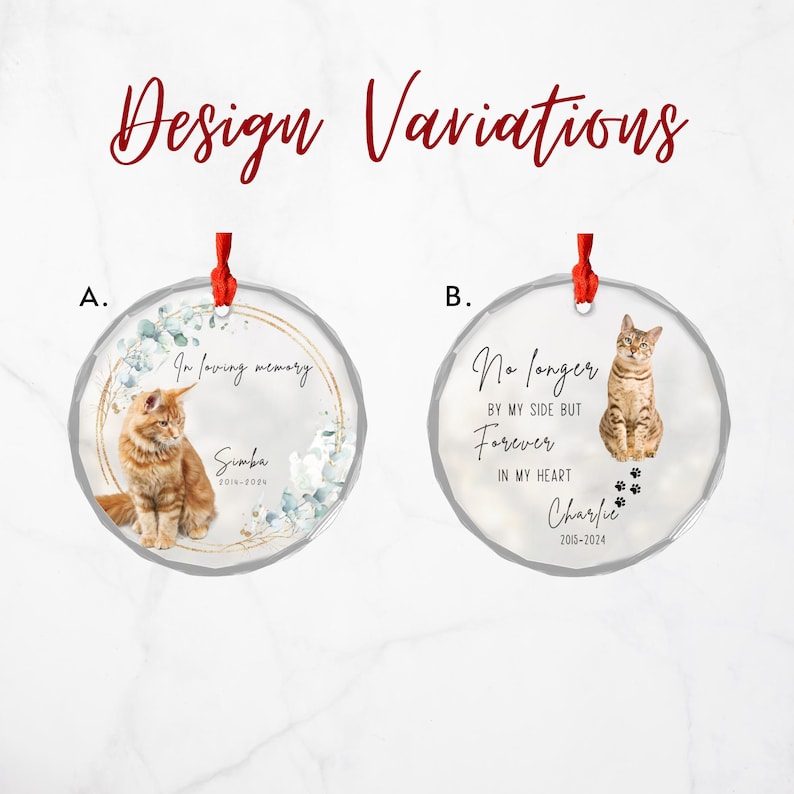 Custom Cat Memorial Ornament Gift, Cat Remembrance Gift, CatLoss Bereavement Gifts, Cat Photo Memory Ornament, Sympathy Gift, Pet Keepsake