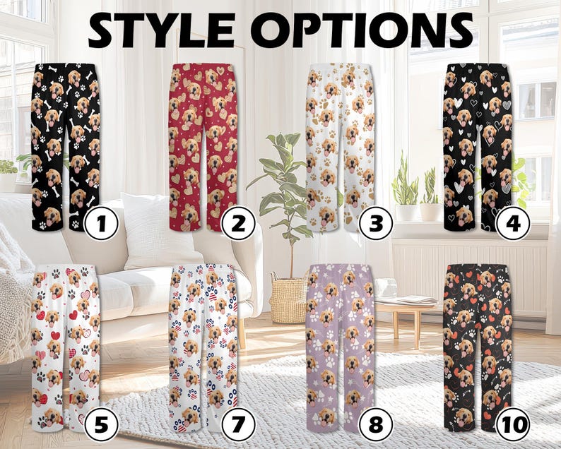 Custom Family Pajama Pants Christmas Gift Unisex Pants Cat Face Pants Custom Dog Face Pajama Pant Custom Face Pajama bottom Gift for Her/Him