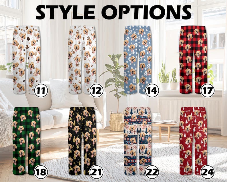 Custom Family Pajama Pants Christmas Gift Unisex Pants Cat Face Pants Custom Dog Face Pajama Pant Custom Face Pajama bottom Gift for Her/Him