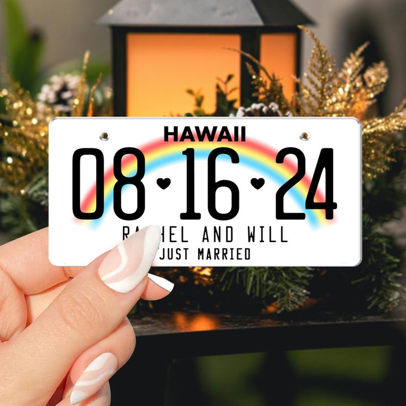 Personalized Married 2025 License Ornament, Acrylic Married Christmas Decoration