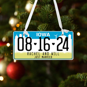 Personalized Married 2025 License Ornament, Acrylic Married Christmas Decoration