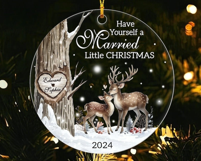 Personalized First Christmas Married Ornament 2024, Have Yourself Married Little Christmas, Wedding Ornament, Newlywed Keepsake