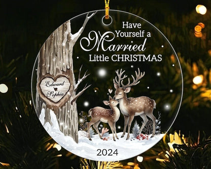 Personalized First Christmas Married Ornament 2024, Have Yourself Married Little Christmas, Wedding Ornament, Newlywed Keepsake