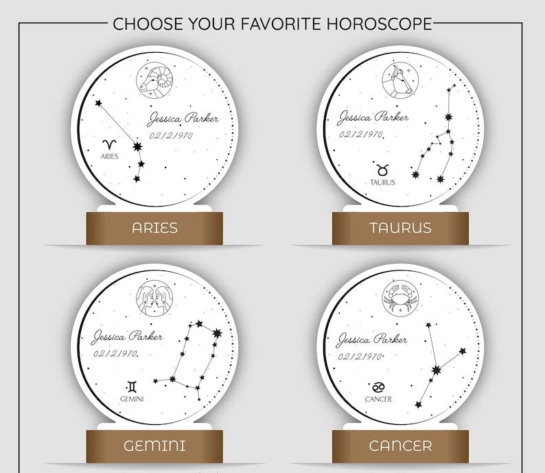 Personalized Zodiac Night Light: Custom Astrology Gift