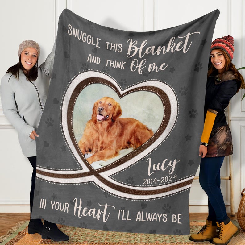 Personalized Dog Memorial Photo Blanket, Pet Blanket with Pictures, Pet Photo Memorial Blanket, Dog Memorial Blanket, Pet Loss Photo Blanket