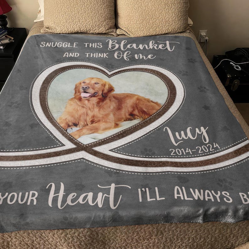 Personalized Dog Memorial Photo Blanket, Pet Blanket with Pictures, Pet Photo Memorial Blanket, Dog Memorial Blanket, Pet Loss Photo Blanket