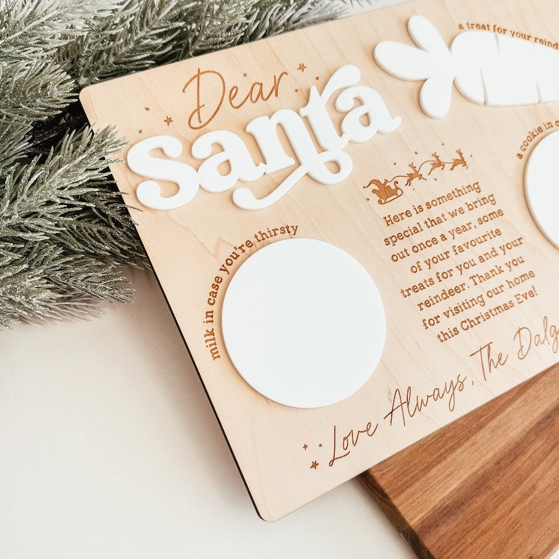 Santa Cookie Tray, Santa Treat Tray, Santa Christmas Eve Board, Cookies For Santa, Christmas Eve Cookie Tray, Personalized Santa Snack Tray